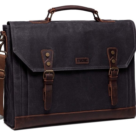 🌟Best Seller🌟 Waxed Canvas Leather Bag Work - Picture 5 of 11